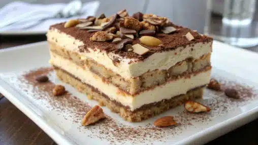 Tiramisu au café froid et éclats de noisettes